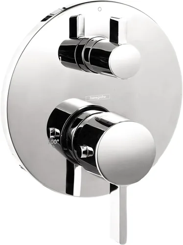 Miniatura 2 de hansgrohe Ecostat - Enchufe termostático moderno de 2 manijas y enchufe de pared redondo
