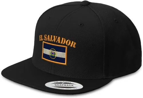 Sombrero de Snapback personalizado para hombre, sombreros de ala plana, bordado de bandera de El Salvador, sombrero de factura plana bordado,