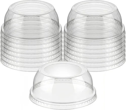 Miniatura 13 de Tapas de plástico PET de 4.213 in, 500 unidades al por mayor, tapas transparentes desechables para tazas de 32 onzas, ideal para bebidas