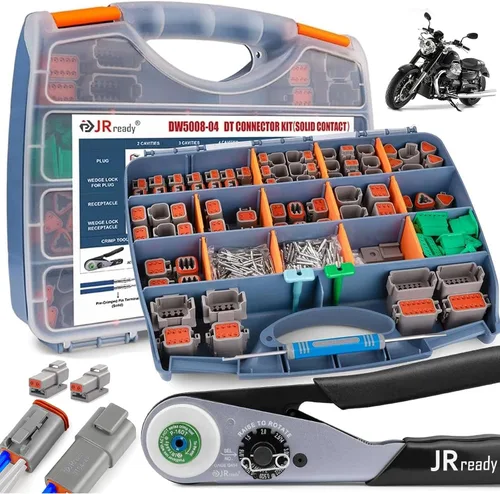 Miniatura 11 de JRready ST6361 Kit de conectores Deutsch, conector impermeable automotriz DTP de 2 y 4 vías, conectores macho hembra DTHD de 1 pin con herramienta
