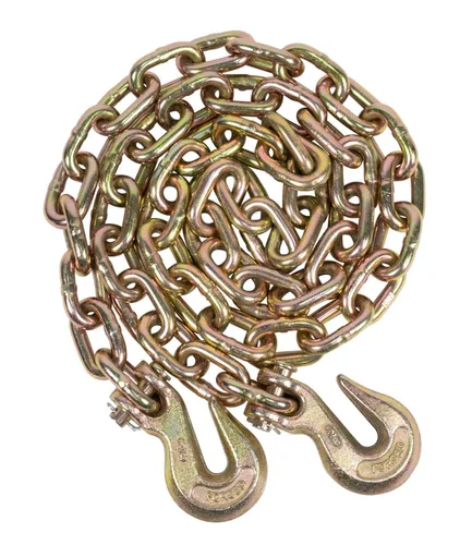 Miniatura 3 de Mytee Products Cadena Aglutinante de 3/8 Pulgadas x 16 Pies Grado 70 con Ganchos de Agarre Clevis – Cadena de Remolque de Transporte G70 – Límite
