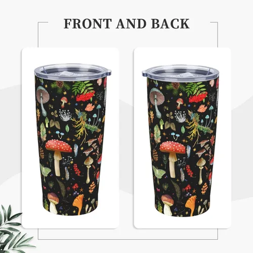 Miniatura 4 de Taza de hongos, taza de hongos, regalos de hongos, taza de café de 20 onzas, taza de viaje aislada con tapa a prueba de fugas, vaso reutilizable