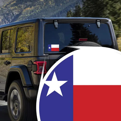 Miniatura 5 de Paquete de 2 calcomanías de la bandera del estado de Texas, 5 x 3 pulgadas, vinilo de alta calidad PD349