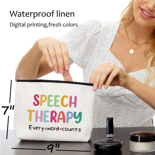 Miniatura 5 de Blue Leaves Regalos para patólogos del habla, terapia del habla, patología del habla, bolsa de maquillaje 1, Multicolor0221, Profesional