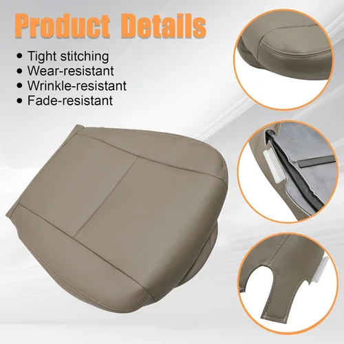 Miniatura 6 de Funda de asiento de repuesto de cuero no perforado para parte inferior del lado del conductor, compatible con Toyota Tundra Based, SR5, Limited 2005