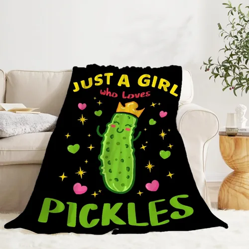 Miniatura 7 de Just A Girl Who Loves Pickles Manta - Manta Acogedora de Franela Suave, Ligera y Cálida de Pepinillos para Niños y Niñas - 40"x50" Regalo para Niños