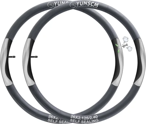 YUNSCM 2 PCS 26" Self Sealing Bike Tubes 26x1.75/2.125-2.125/2.40 AV32mm Super Automatic Repair, Puncture Resistant Compatible with 26x1.75-2.125