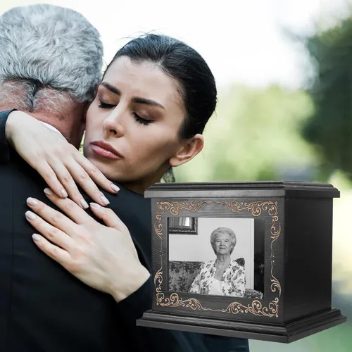 Miniatura 6 de Urnas de cremación para cenizas humanas de adultos hombres o mujeres, urnas funerarias conmemorativas para cenizas con marco de fotos, caja de urnas