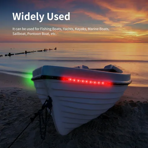 Miniatura 7 de RVZONE Luces de navegación para barcos, iluminación de navegación para barcos LED, iluminación marina para pesca nocturna, luces rojas y verdes