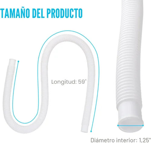 Miniatura 2 de Manguera de bomba de piscina para piscinas sobre el suelo, paquete de 2 accesorios de manguera de filtro de piscina de 1.25 pulgadas de diámetro