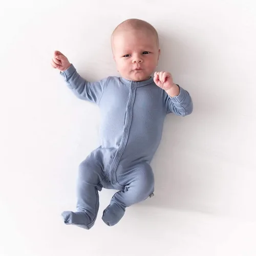 Miniatura 3 de KYTE BABY Pies de rayón de bambú suave, cierre a presión, 0-24 meses, colores sólidos