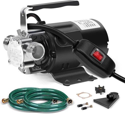 Miniatura 7 de FIDISP Bomba de agua de 12 voltios, bomba de transferencia portátil, flujo más grande de 330 GPH, bomba eléctrica de 1/10 HP con interruptor