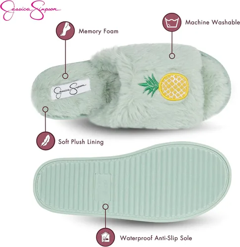 Miniatura 3 de Jessica Simpson - Pantuflas piel sintética para mujer con espuma viscoelástica