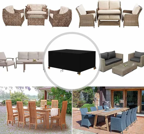 Miniatura 5 de Fundas para muebles de patio, funda para muebles de mesa al aire libre, impermeable, rectangular, 600D, para terraza, césped y patio trasero, a