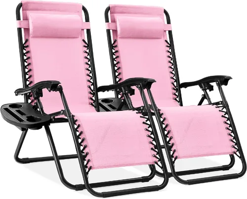 Miniatura 27 de Best Choice Products - Juego de 2 sillas reclinables y ajustables de malla y acero, sillas con sensación gravedad cero con cojines y bandejas