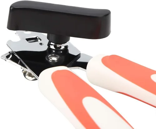 Miniatura 8 de Fdit Abrelatas multifunción naranja y negro, de acero inoxidable, manual de seguridad, abrelatas de lata, de mano, prácticos, utensilios de cocina