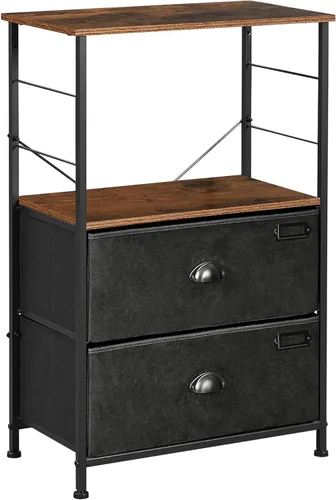 Miniatura 25 de SONGMICS Cómoda para dormitorio, cómoda, acero, MDF, 4 cajones de tela no tejida, unidad organizadora de almacenamiento, armario, entrada, negro