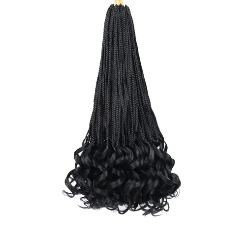 Miniatura 51 de Trenzas de ganchillo rizado francés T33, cabello pre-anillado 10 pulgadas, trenzas cortas rizadas francesas con extremos rizados, trenzas box