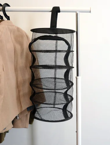 Miniatura 2 de Rejilla de secado micro colgante de 9 pulgadas y 5 niveles para interior/armario, para hierbas, plantas, organizador, ambientador, pantalla negra