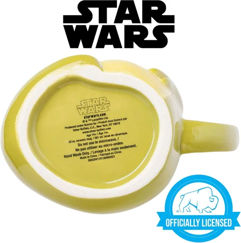 Miniatura 5 de Silver Buffalo - Taza de cerámica esculpida 3D de Star Wars The Mandalorian Child Seated, 591 ml (20 oz)