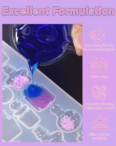 Miniatura 5 de Kit de Resina UV ButiResin 300g, Resina UV Transparente - Curado Rápido, Cristalino, Inodoro, Baja Viscosidad y Tipo Duro, Kit de Resina UV