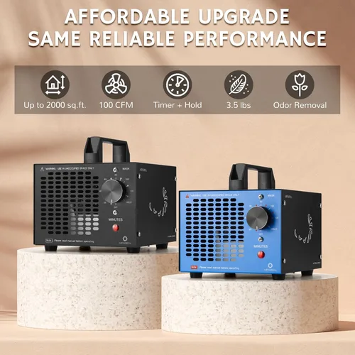 Miniatura 2 de Airthereal MA5K - Generador de ozono para el hogar, eliminador de olores ionizador de aire de ozono con temporizador de 120 minutos, diseño ligero