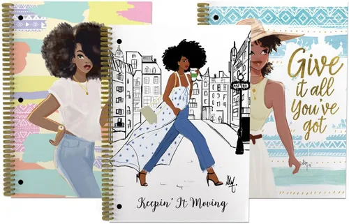 Miniatura 8 de African American Expressions Juego de cuadernos – Paquete de 3 diarios a juego – 1 materia, juego de cuadernos de una sola sección, encuadernado