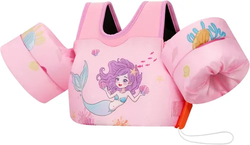 Miniatura 30 de MoKo Chaleco de natación para niños pequeños de 13-30/20-50/22-66 libras, flotadores de brazo de natación de dibujos animados, alas de agua