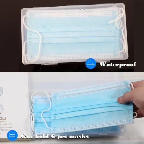 Miniatura 3 de SPEEDWOX Estuche de almacenamiento para máscaras, paquete de 2 unidades, caja de almacenamiento portátil para mascarillas, organizador