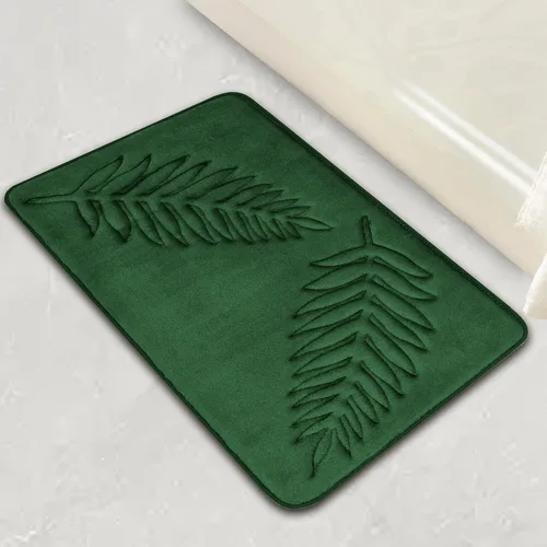 Miniatura 11 de Alfombra de baño antideslizante, de secado rápido, absorbente, verde, alfombra de ducha para suelo de baño, alfombra de goma lavable para baño
