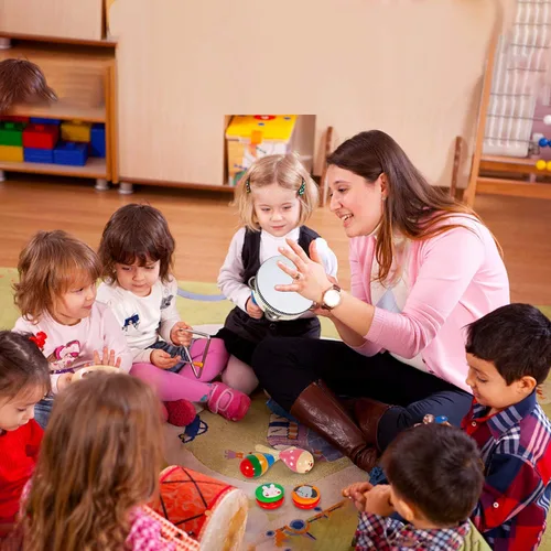 Miniatura 6 de Instrumentos musicales para niños, 33 piezas, 18 tipos, instrumentos de percusión de madera, pandereta, xilófono, juguetes para niños, educación