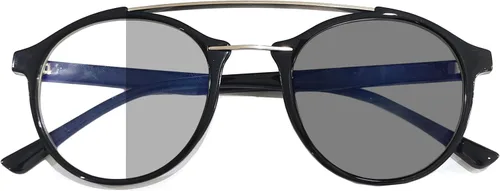 helena Gafas de lectura fotocrómicas para mujeres y hombres, redondas, de transición, presbicias, lentes de sol bifocales para lector