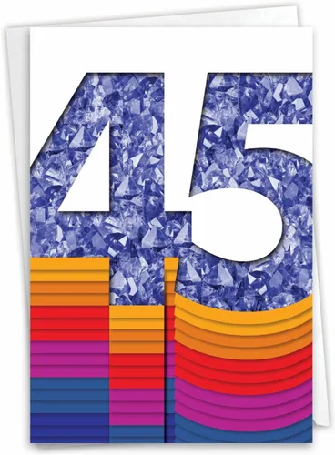 Miniatura 7 de NobleWorks - Tarjeta de felicitación del aniversario del 45 aniversario con sobre de 5 x 7 para hombres y mujeres (1 tarjeta) pareja floral 45