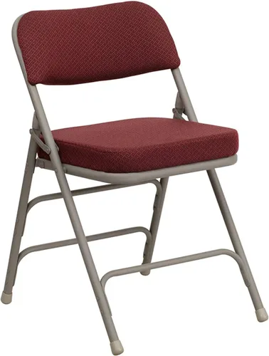 Silla plegable de metal tapizada Hercules de Flash Furniture, tela curvada color borgoña, 2 unidades