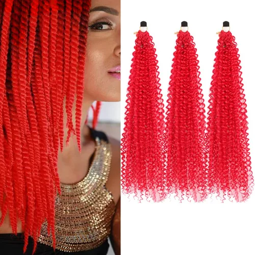 Miniatura 41 de Pelo de ganchillo Ocean Wave de 30 pulgadas, 3 paquetes de cabello trenzado de onda profunda, cabello rizado profundo con ganchillo para mujeres