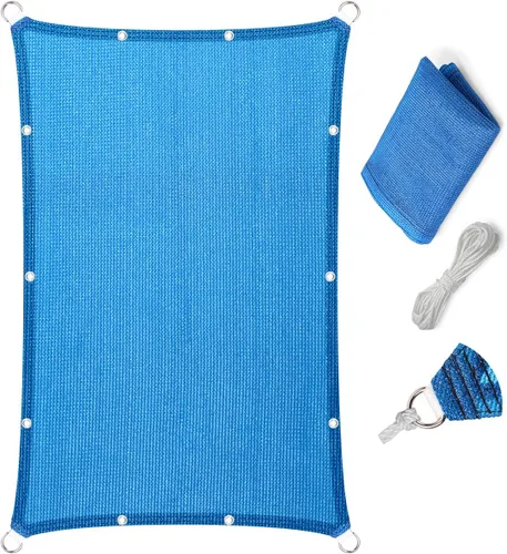 Eden's Decor Toldo Vela de Sombra Solar de Borde Plano Recto con Ojales, Cubierta de Sombra para Pérgola, Sombra Solar para Exteriores, Sombra para
