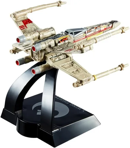 Miniatura 4 de Hot Wheels Star Wars Starships Select Premium Diecast X-Wing Fighter (Red Three) Variante de persecución de daño de batalla