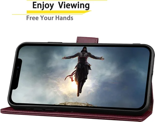 Miniatura 6 de SUANPOT Funda de piel tipo cartera para iPhone XR 6.1 (no XS 5.8 pulgadas, XS Max 6.7 pulgadas) con bloqueo RFID, tarjetero de crédito, funda