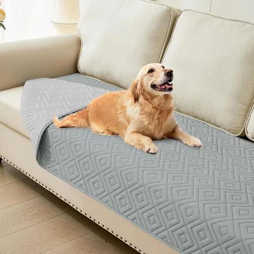 Miniatura 53 de hyha Manta impermeable para perro, manta suave para cama de perro, manta para mascotas, funda de sofá impermeable lavable para perros, fundas Gris