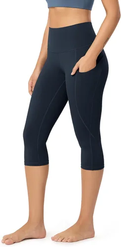 Miniatura 175 de ODODOS - Leggings capri de cintura alta para mujer con bolsillos, control de abdomen, no se transparentan, para entrenamiento atlético, running
