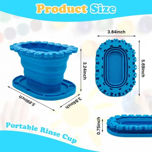 Miniatura 4 de Taza limpiadora de pinceles de silicona plegable con soporte, lavabo plegable para acrílico, acuarela y pintura al óleo, suministros de viaje