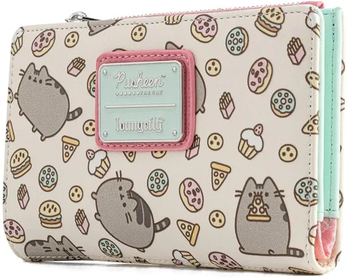 Miniatura 2 de Loungefly Pusheen The Cat Snacks - Cartera de piel sintética con estampado completo, Multi