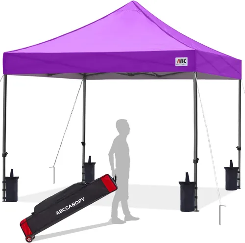 Miniatura 68 de Abccanopy - Carpa de toldo para tienda de campaña comercial instantánea con bolsa de transporte con ruedas, 4 bolsas de arena, Blanco