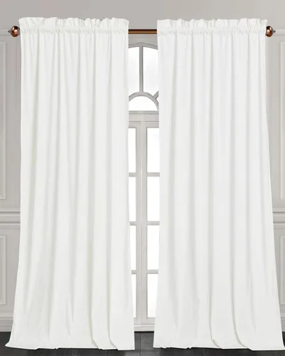 Miniatura 10 de Chezmoi Collection Lux - Juego de 2 paneles de cortinas de terciopelo triturado beige, 72 pulgadas de largo, para oscurecer la habitación, cortinas