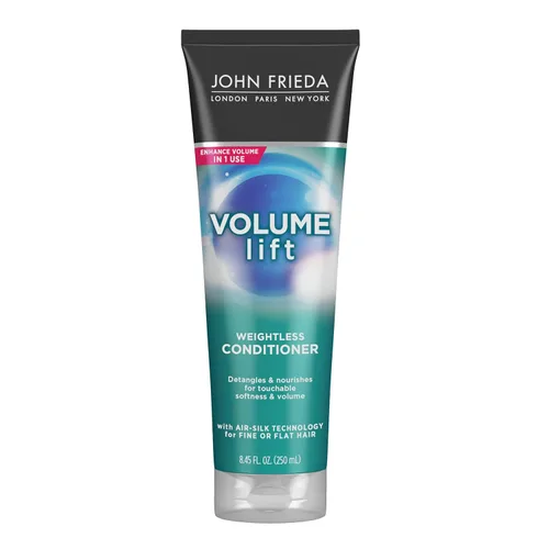 John Frieda Volume Lift - Acondicionador sin peso, acondicionador voluminizador ligero con tecnología Air-Silk para cabello fino o plano, añade