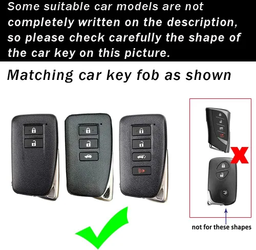 ontto Llavero de 3/4 botones con llavero apto para Lexus NX UX GX RX LX GS ES is LS LC RC Accesorios Smart Remote Key Cover Metal y ABS Carbon