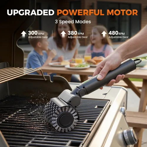 Miniatura 9 de Leebein Cepillo eléctrico para parrilla al aire libre, limpiador de parrilla TikTok 2026 con 3 cabezales, cepillo giratorio inalámbrico de 3