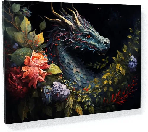 Miniatura 21 de Sense Canvas Dragon Creative 9 - Lienzo decorativo para pared, diseño de dragón para pared, póster grande para el hogar, 40 x 30 pulgadas, 0.75