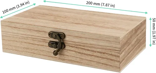 Miniatura 2 de FUNSUEI 10 cajas de madera de 7.9 x 3.9 x 2 pulgadas, caja de madera sin terminar, cajas de madera para manualidades, cajas de madera con tapa