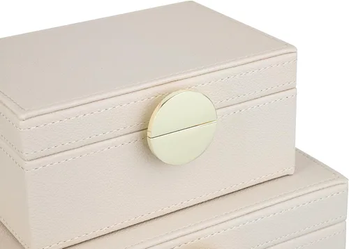 Miniatura 6 de HofferRuffer Cajas de Joyería de Cuero Sintético, Cajas Decorativas Organizador de Accesorios de Almacenamiento con Decoración de Herrajes Dorados